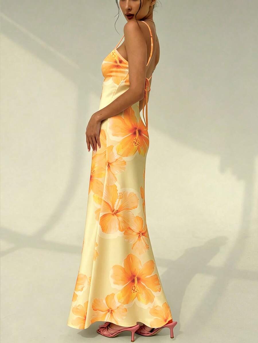 AZURA - Printed Cami Bodycon Maxi Dress