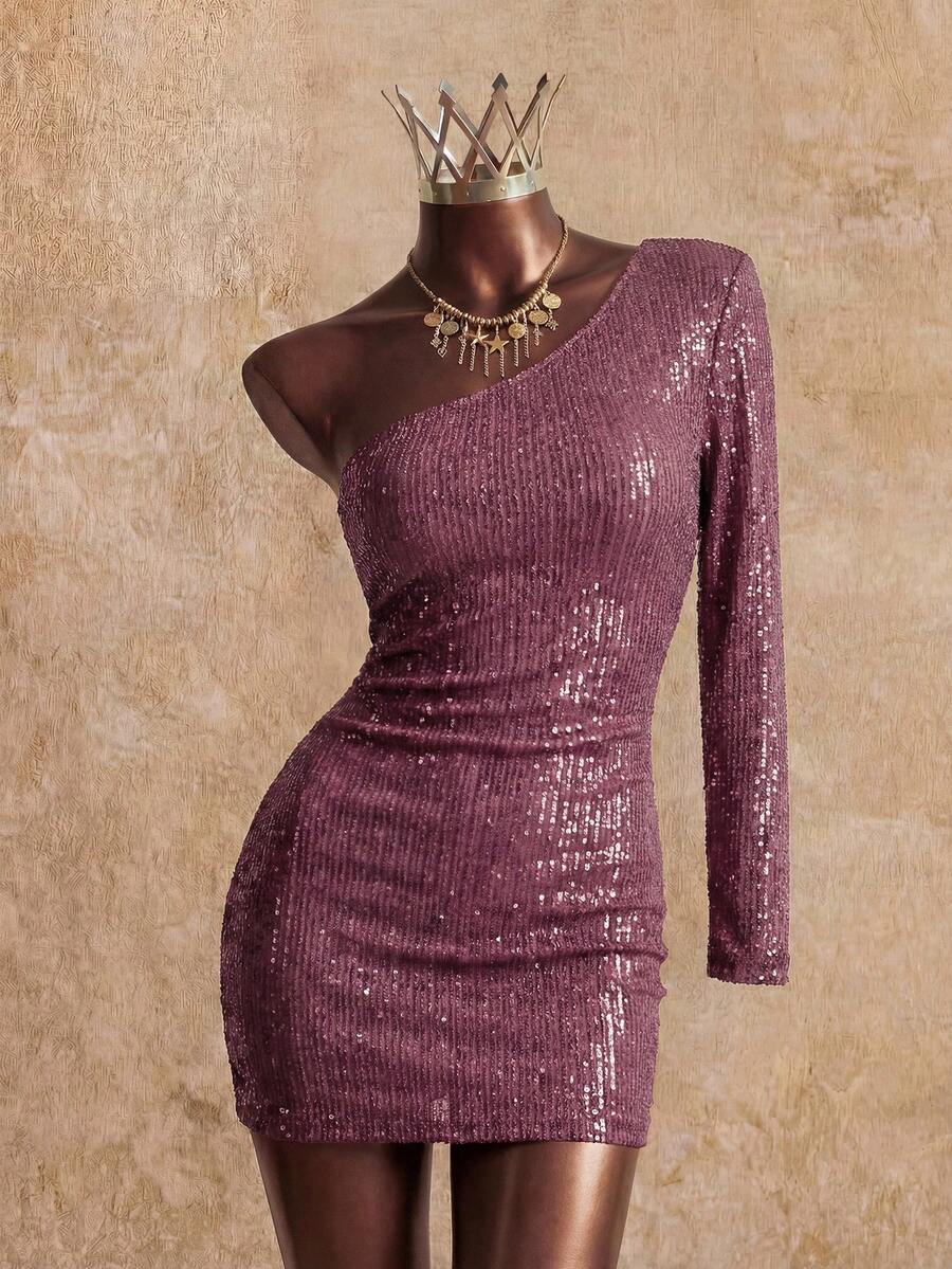 Serévaé – Sequin Asymmetrical Bodycon Mini Dress