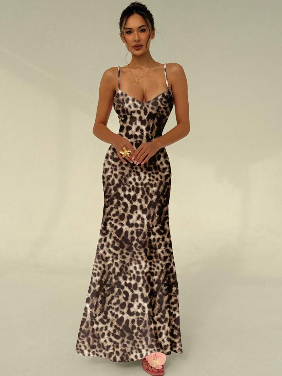 Soléa -Polka Dot Bodycon Maxi Dress
