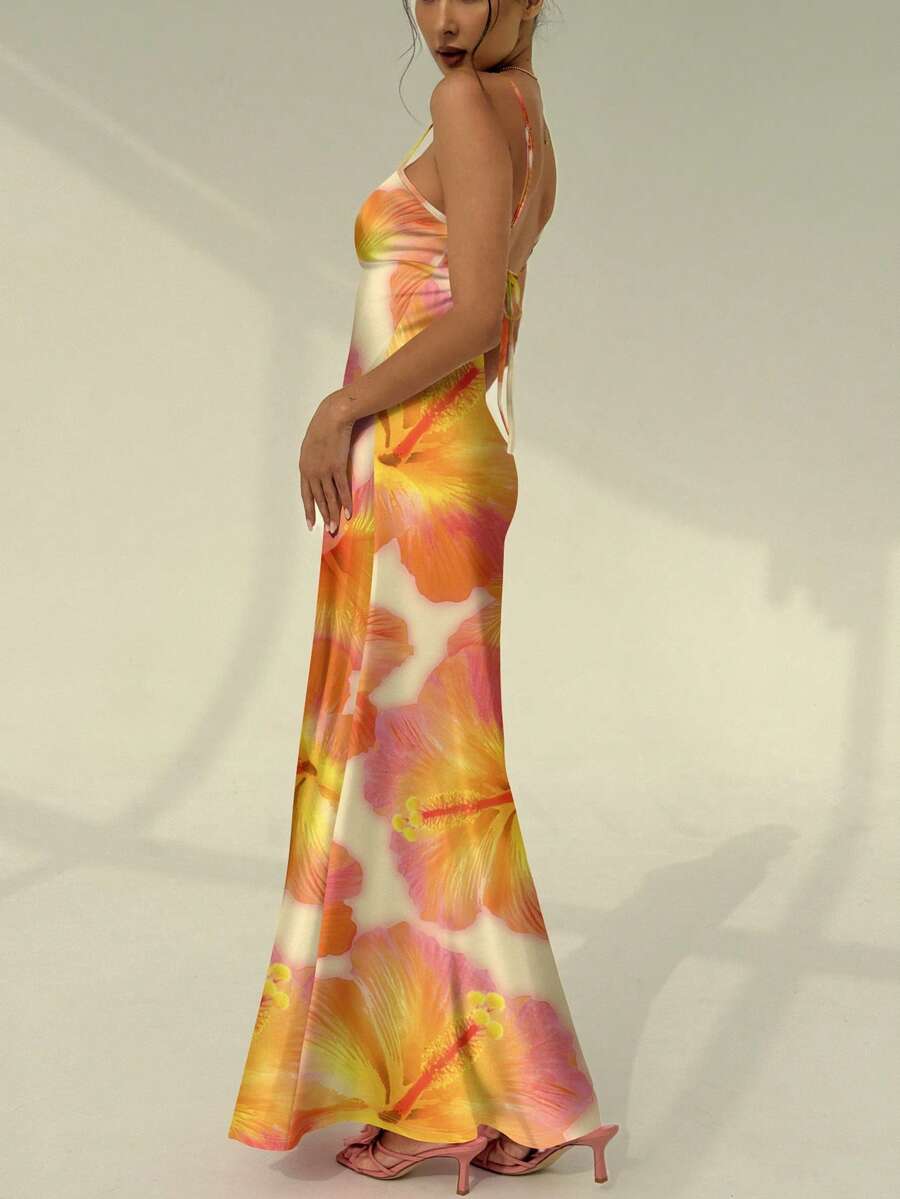AZURA - Printed Cami Bodycon Maxi Dress