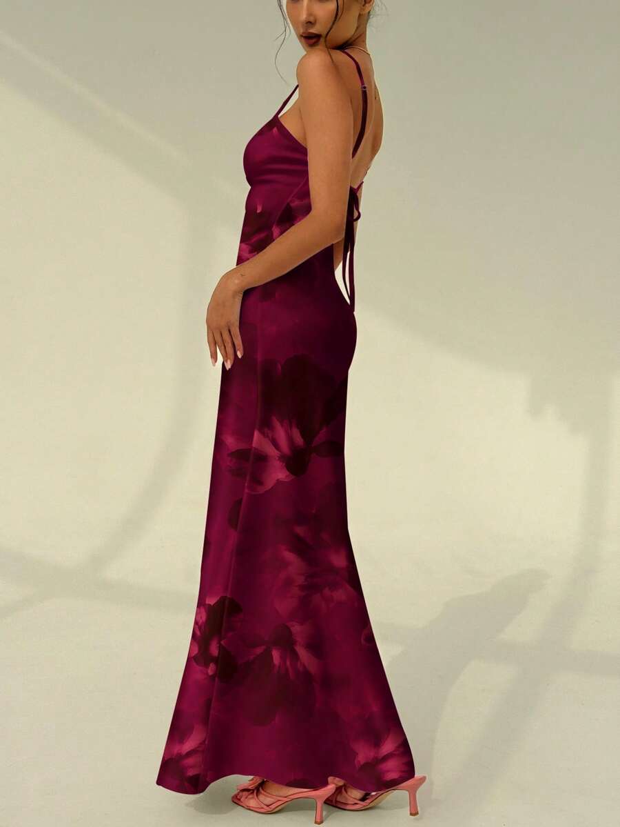 SUNFLARE – Tropical Print Bodycon Maxi Dress