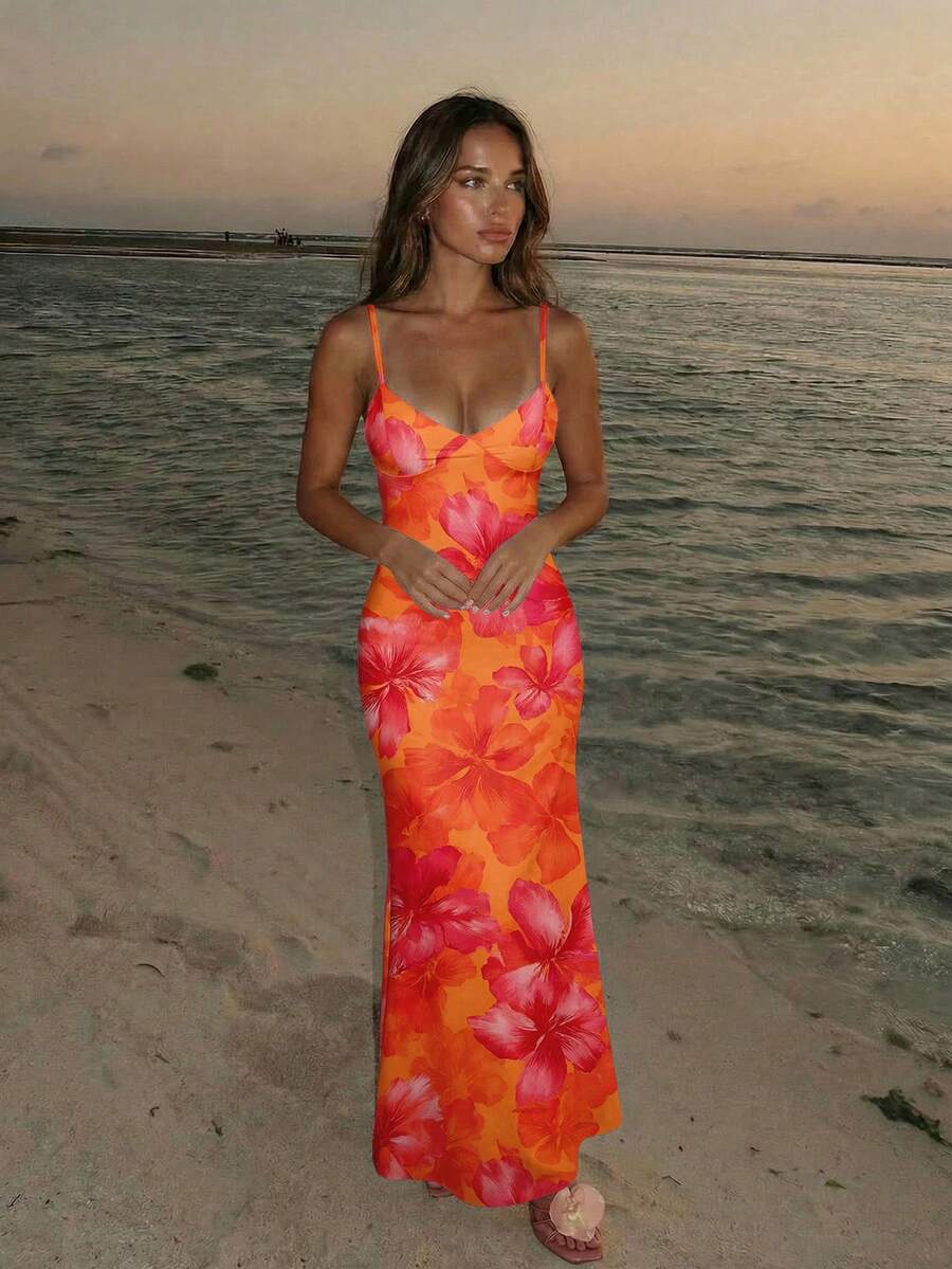 Soléa -Polka Dot Bodycon Maxi Dress