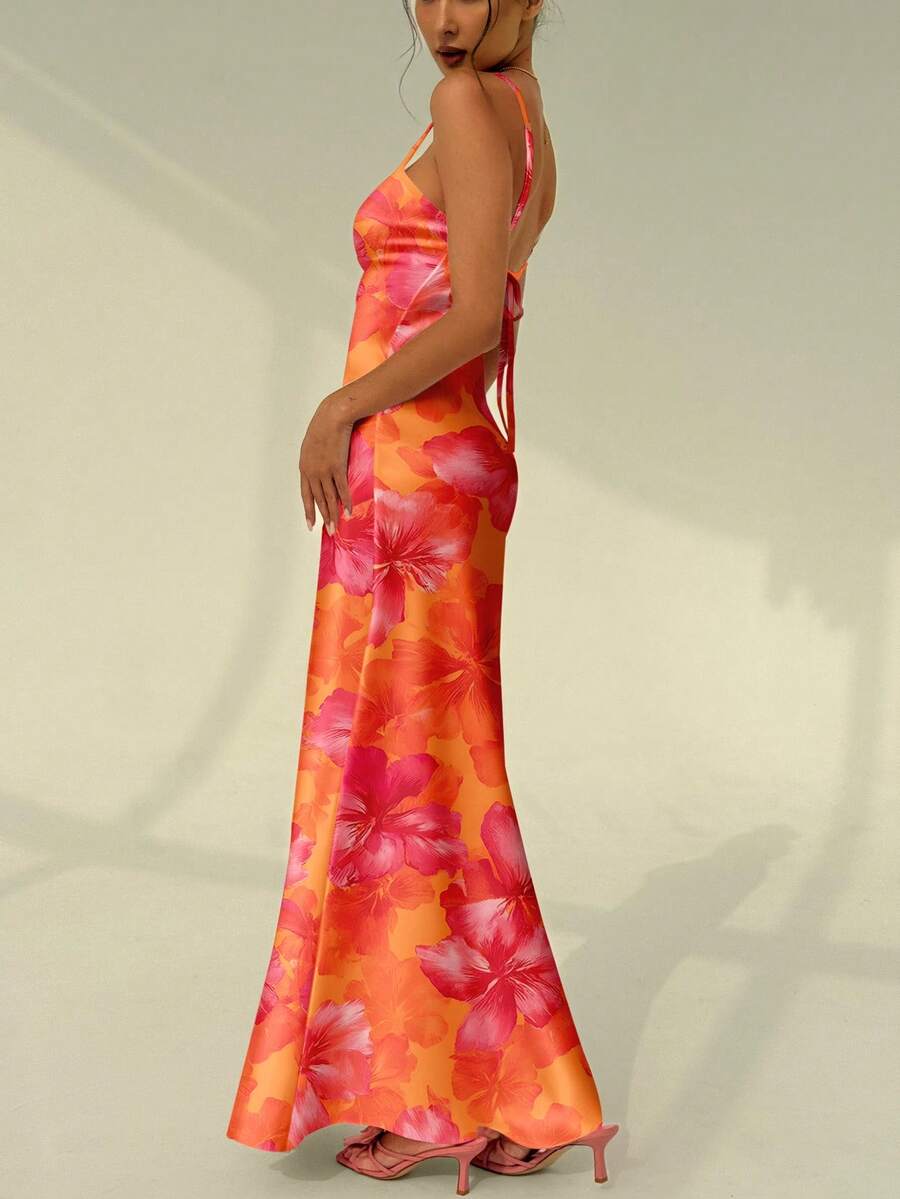 SOLARA - Floral Bodycon Maxi Dress