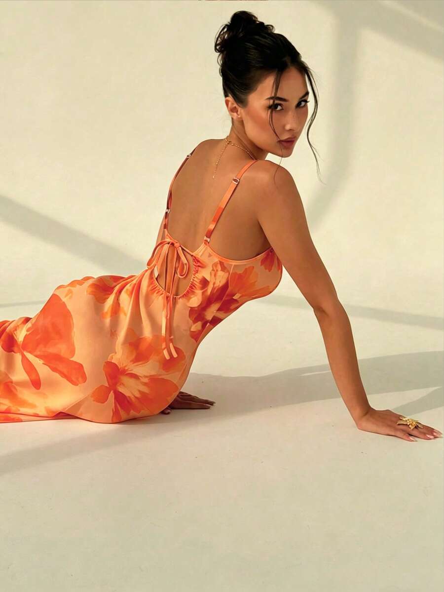 AZURA - Printed Cami Bodycon Maxi Dress
