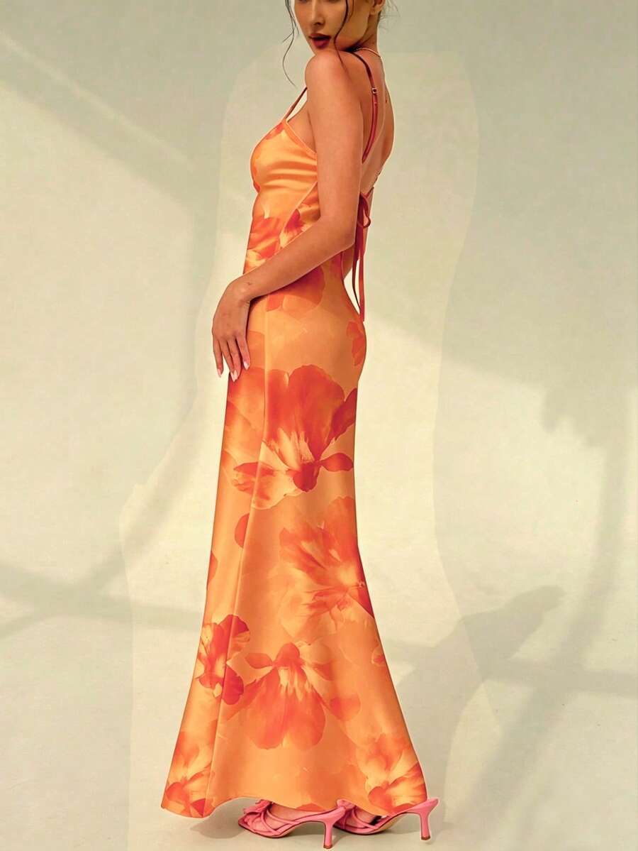 AZURA - Printed Cami Bodycon Maxi Dress