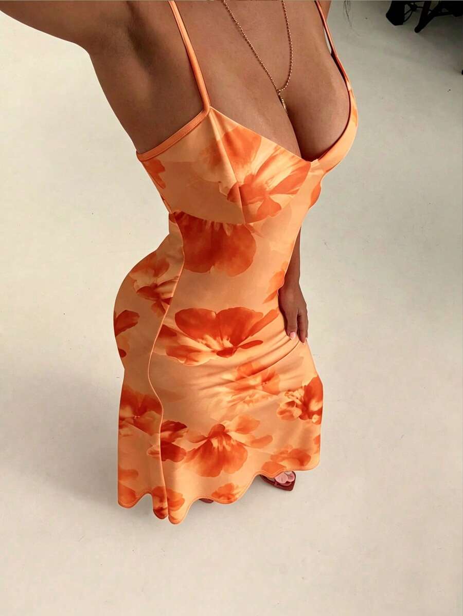 AZURA - Printed Cami Bodycon Maxi Dress