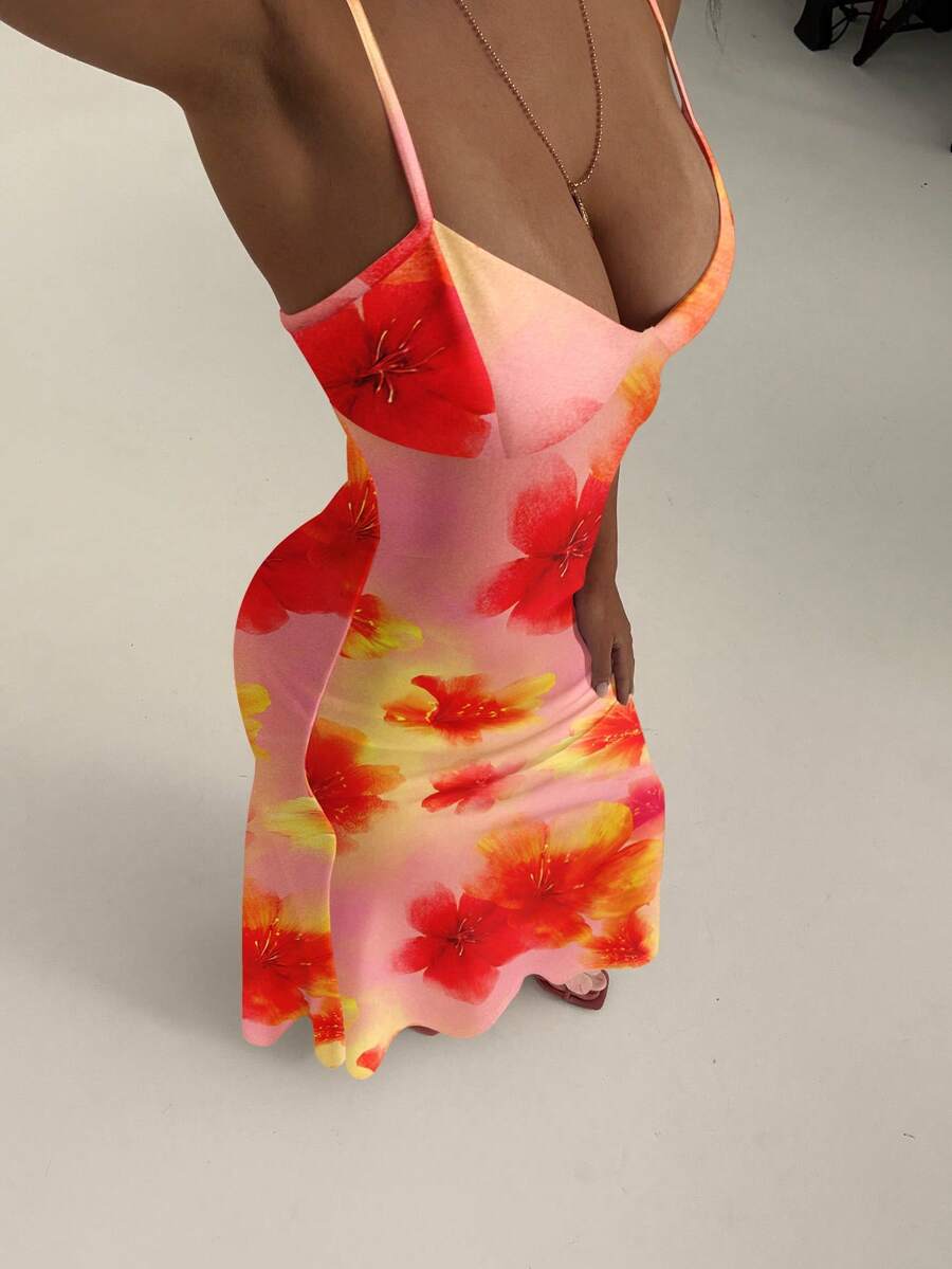 Soléa -Polka Dot Bodycon Maxi Dress