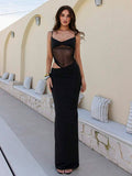 AURALIS - Ruched Cutout Cami Maxi Dress