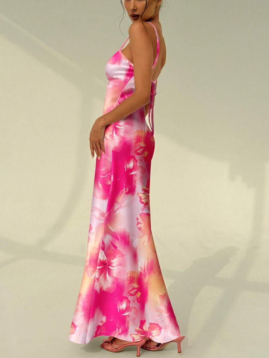 AZURA - Printed Cami Bodycon Maxi Dress