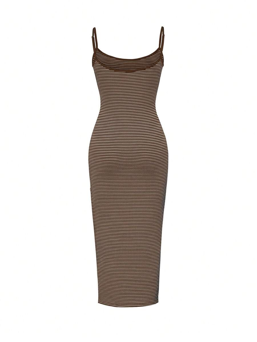 LIRÉA - Spaghetti Strap Bodycon Midi Dress