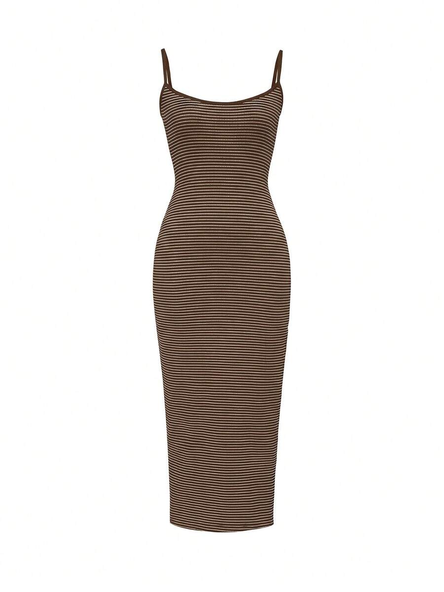 LIRÉA - Spaghetti Strap Bodycon Midi Dress
